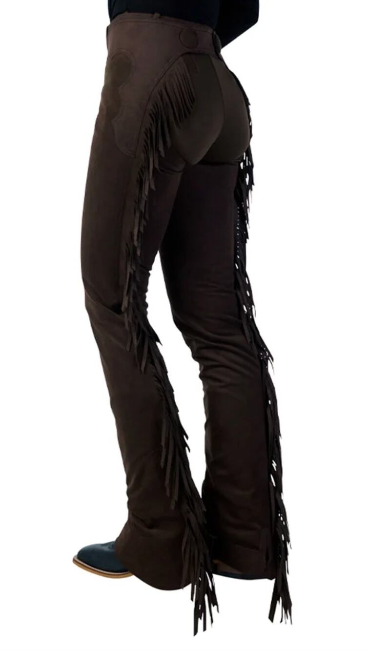 HOBBY HORSE Ultrasuede Fringed Show Chaps Brown Size M